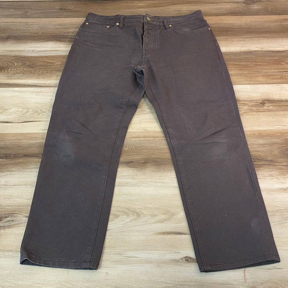 Sid Mashburn Dark Brown Straight-Leg Jeans